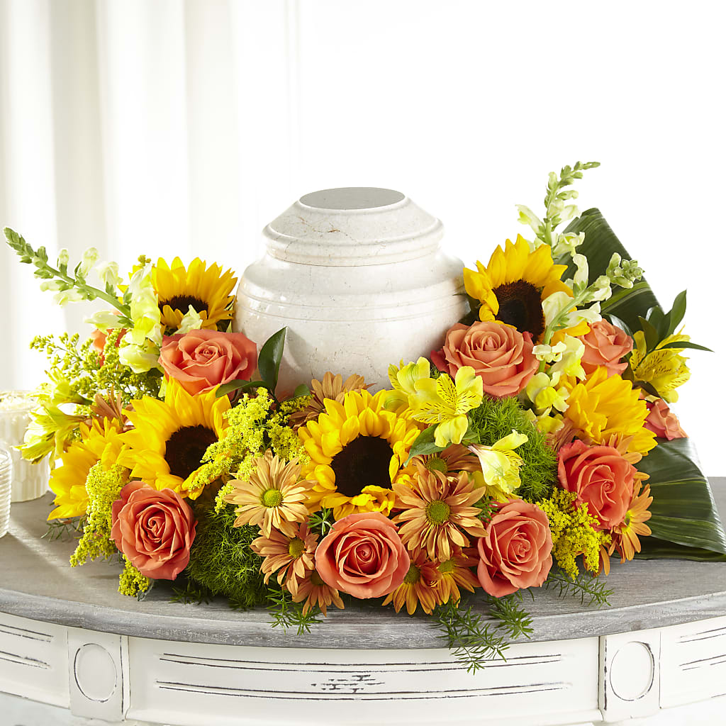Faithful Sunflower Cremation Adornment – Bamboo Flowers, Buford GA