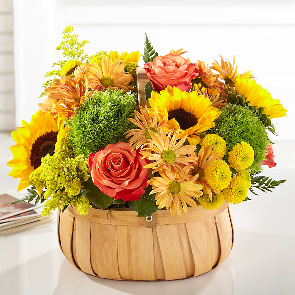 Harvest Sunflower Basket – Bamboo Flowers, Buford GA
