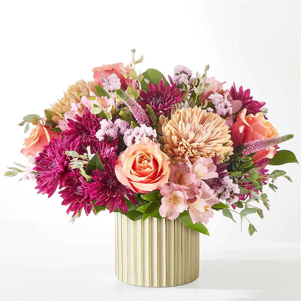Berry Cobbler Bouquet with Ivory Vase – Bamboo Flowers, Buford GA
