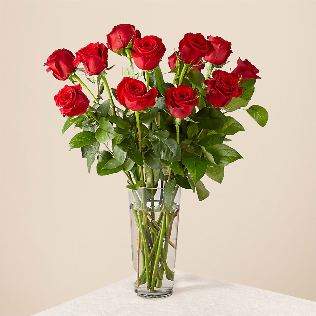 Long Stem Red Rose Bouquet –  Bamboo Flowers, Buford GA