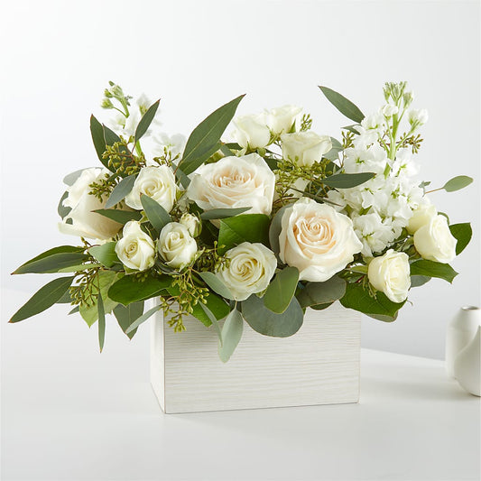 Fresh Linen Box Bouquet –  Bamboo Flowers, Buford GA