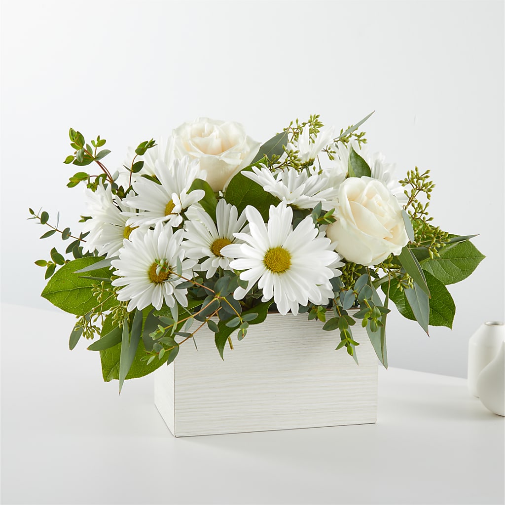 Fresh Linen Box Bouquet –  Bamboo Flowers, Buford GA