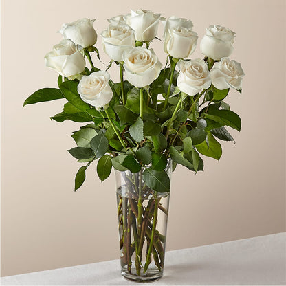 Long Stem White Rose Bouquet –  Bamboo Flowers, Buford GA