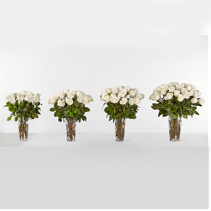 Long Stem White Rose Bouquet –  Bamboo Flowers, Buford GA