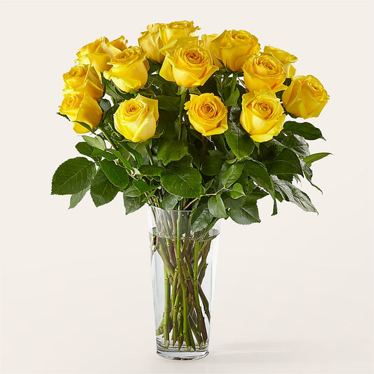 Long Stem Yellow Rose Bouquet –  Bamboo Flowers, Buford GA