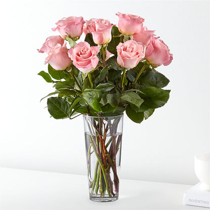 Long Stem Pink Rose Bouquet –  Bamboo Flowers, Buford GA