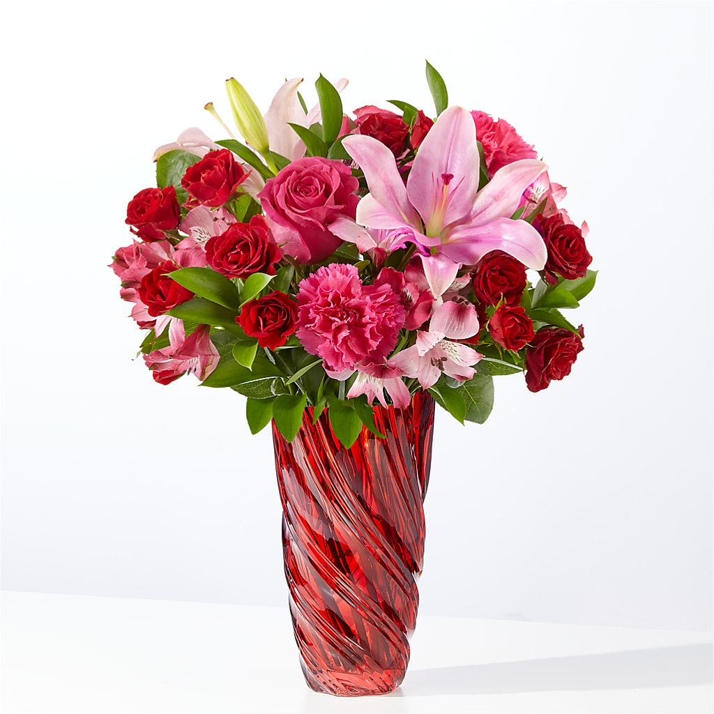 In Love Bouquet with Luxe Swirl Vase