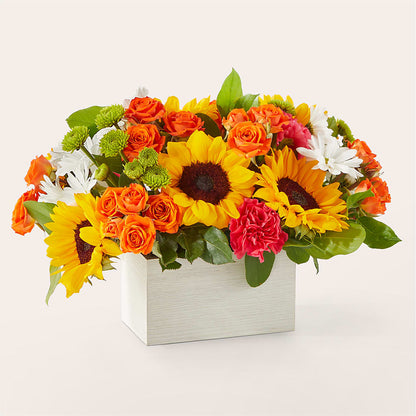 Sun-drenched Blooms Box Bouquet –  Bamboo Flowers, Buford GA