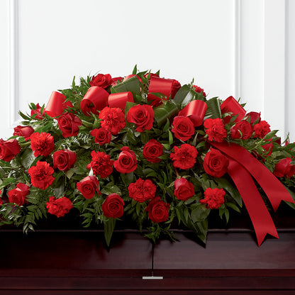 Gerbe de fleurs pour cercueil « Hommage à la vie »