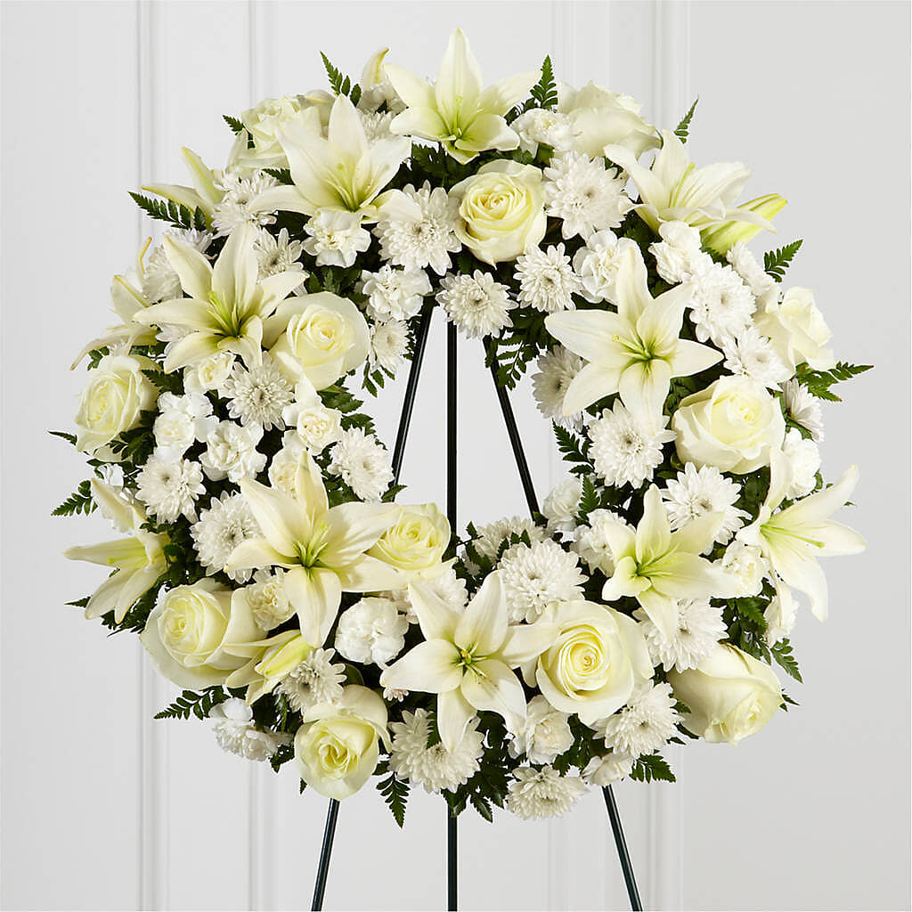 Treasured Tribute Wreath –  Bamboo Flowers, Buford GA