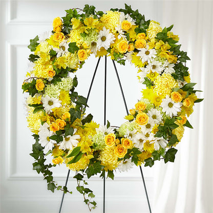 Golden Remembrance Wreath –  Bamboo Flowers, Buford GA