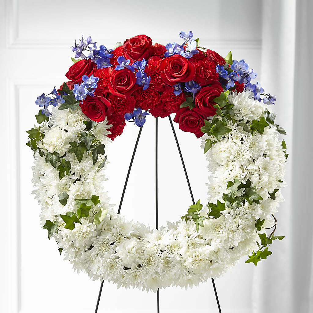 Patriotic Passion Wreath –  Bamboo Flowers, Buford GA