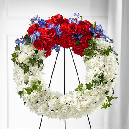 Patriotic Passion Wreath –  Bamboo Flowers, Buford GA