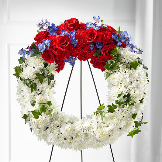 Patriotic Passion Wreath –  Bamboo Flowers, Buford GA