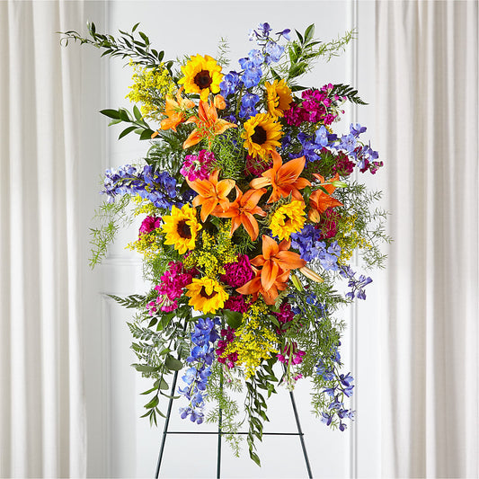 Sunlit Memories Standing Spray (Standard) –  Bamboo Flowers, Buford GA