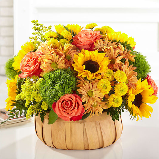 Harvest Sunflower Basket –  Bamboo Flowers, Buford GA