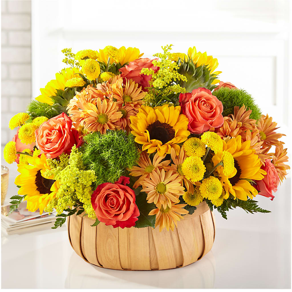 Harvest Sunflower Basket –  Bamboo Flowers, Buford GA