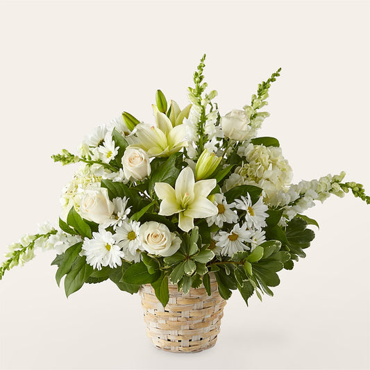 Cesta floral elegancia en marfil