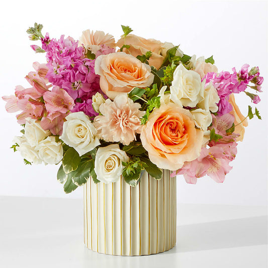 Paradise Bouquet with Ivory Vase –  Bamboo Flowers, Buford GA