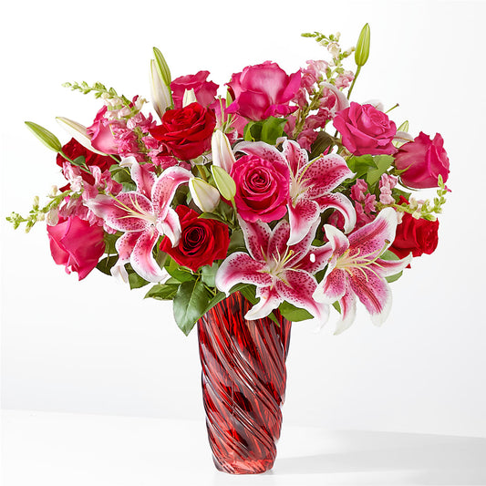 Bouquet Always You avec vase Luxe Swirl