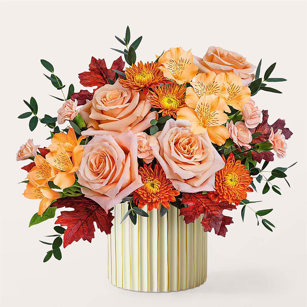 Spiced Latte Bouquet with Ivory Vase –  Bamboo Flowers, Buford GA
