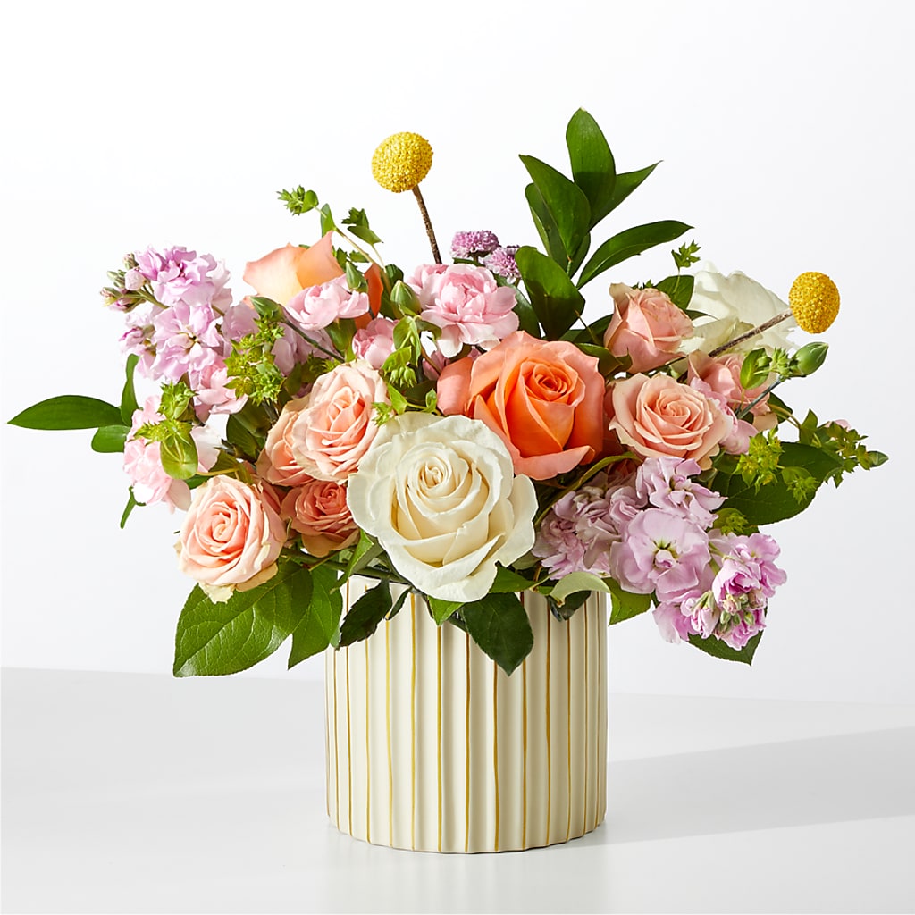 French Market Bouquet with Ivory Vase –  Bamboo Flowers, Buford GA