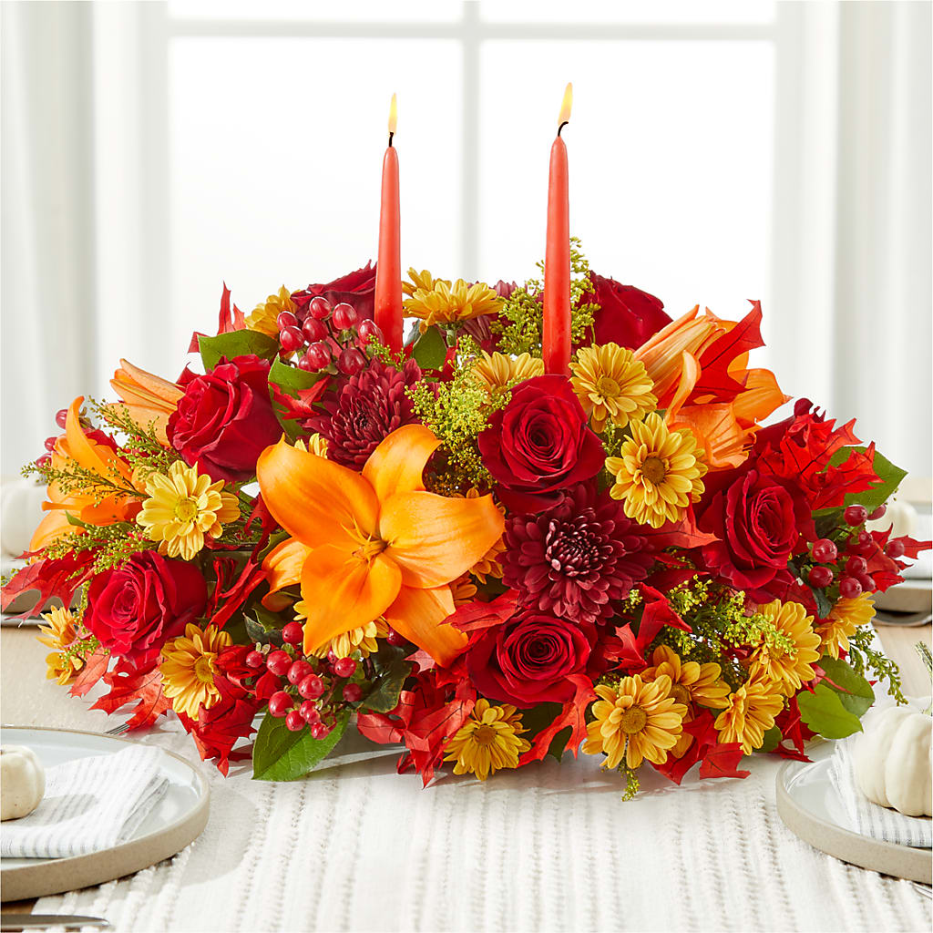 Autumn's Embrace Centerpiece –  Bamboo Flowers, Buford GA