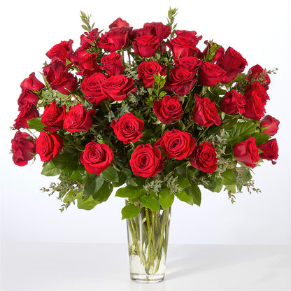 Forever Yours Fifty Stem Red Rose Bouquet –  Bamboo Flowers, Buford GA