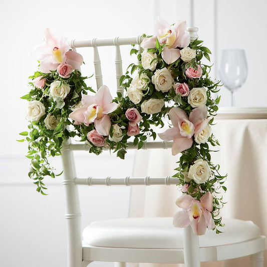 Decoración de silla Orquídea Rosa